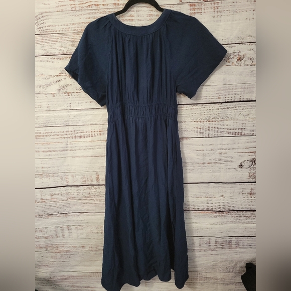 Madewell L Navy Blue Short Sleeve Maxi - Picture 6 of 8